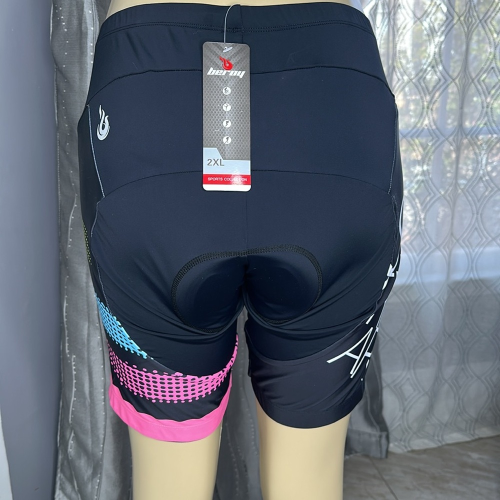 Beroy Women’s Cycling Shorts Black/ Pink Sz 2XL - Picture 3 of 10